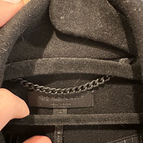 rag & bone | Black, Tailored Fit Wool Coat - Picture 7 of 8